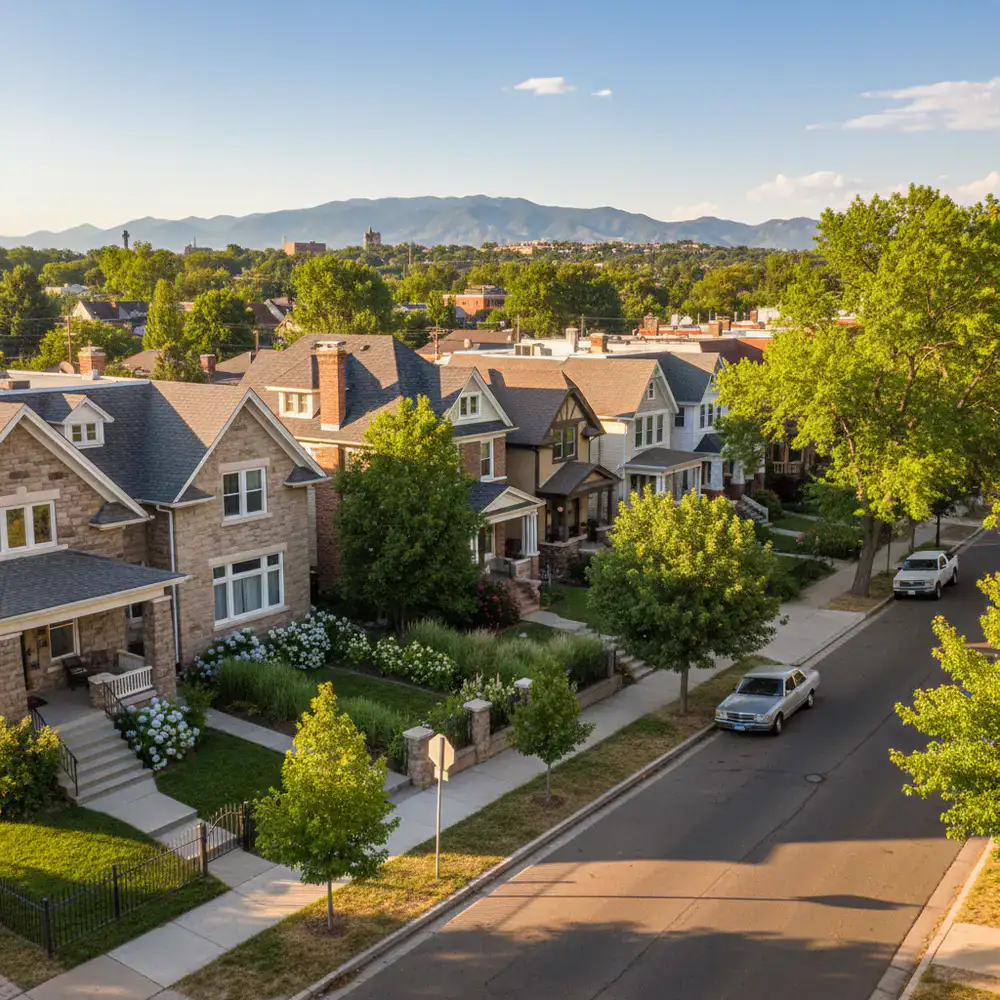 Beautiful residential neighborhood in Denver