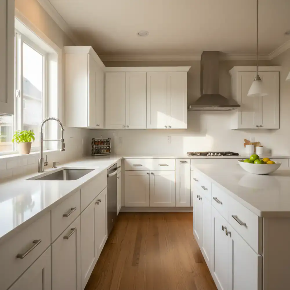 Spotless residential kitchen after a deep clean