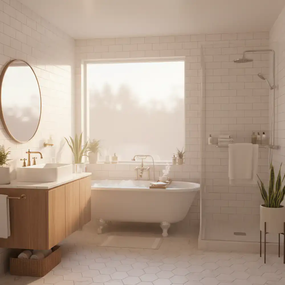 Deep cleaned pristine bathroom