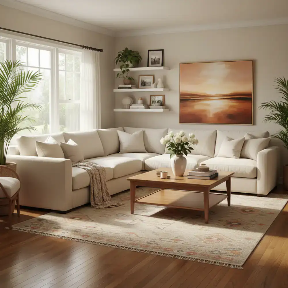 Living room after a regular cleaning session